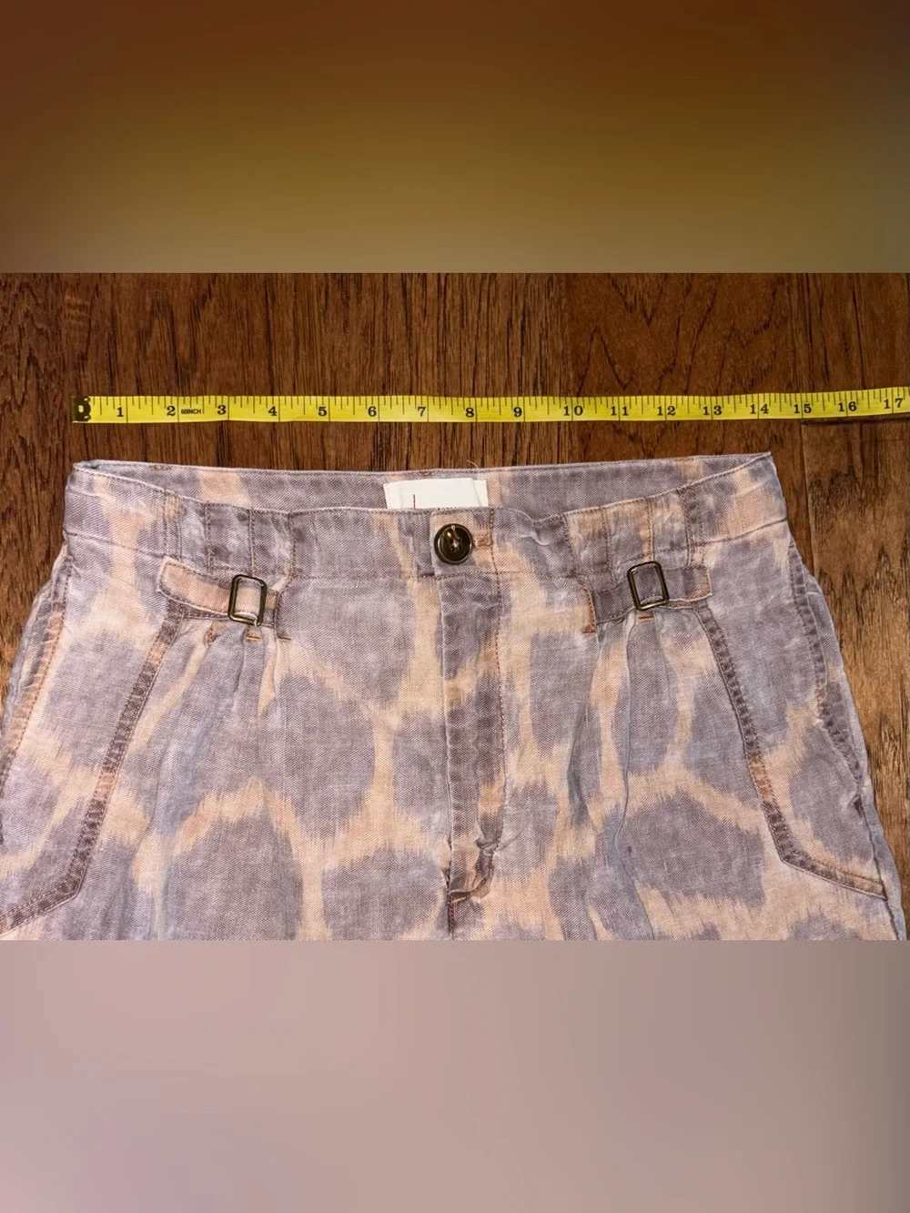 Anthropologie Tamarind Trousers Linen Giraffe Print Joggers Pants Size 8 - Picture 10 of 13